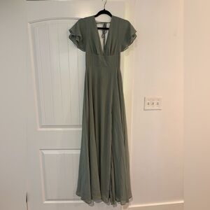 Lulu's Sage Green Maxi Dress